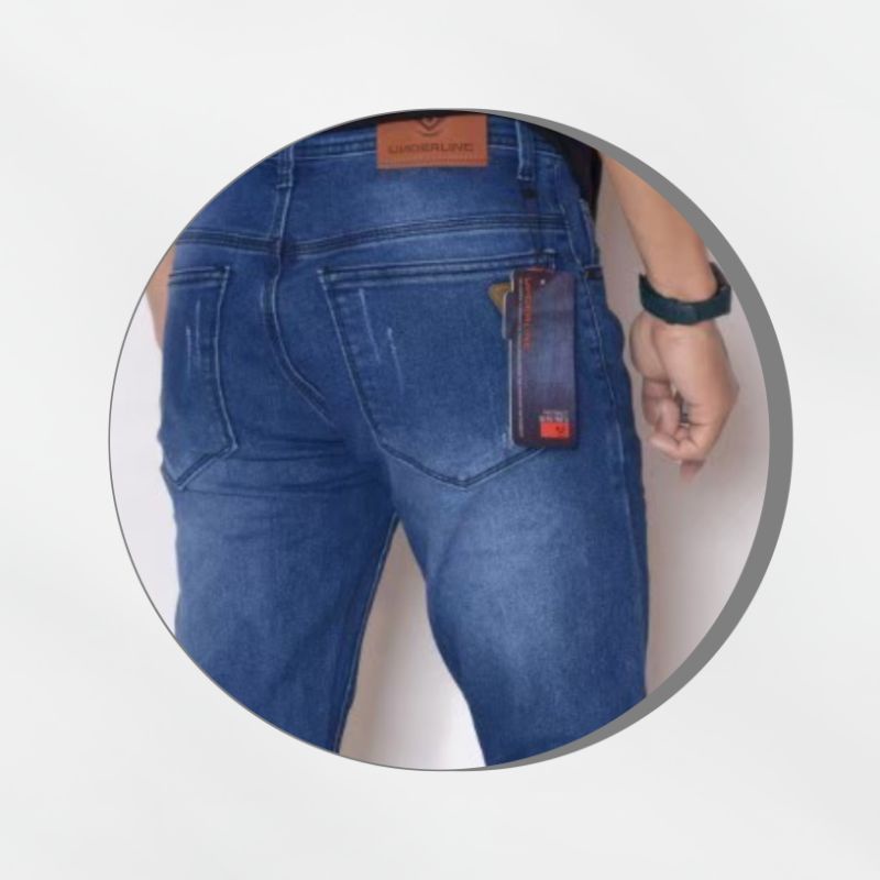 Celana Panjang Jeans Sobek Slimfit Pria Pants Jins Robek Model Pinsil Laser Bikers