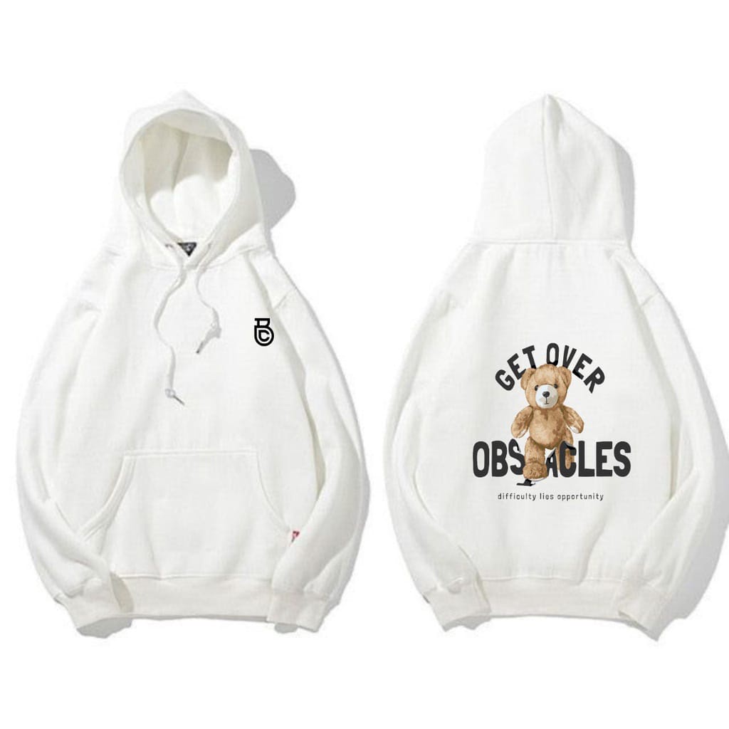 QR - ZEC OOTD Sweater Bertudung  Kekinian / FLEECE Sweater Hoodie Obstacle / Switer Bertopi / Outer 