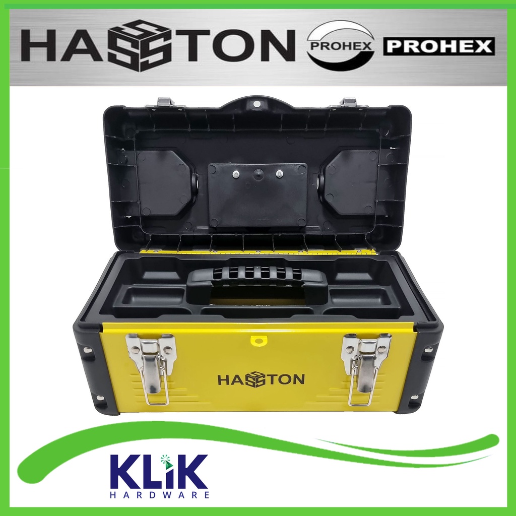 Hasston Prohex Tool Box Besi 14 Inch Tempat Kunci Kotak Perkakas 36 x 16 x 17 cm