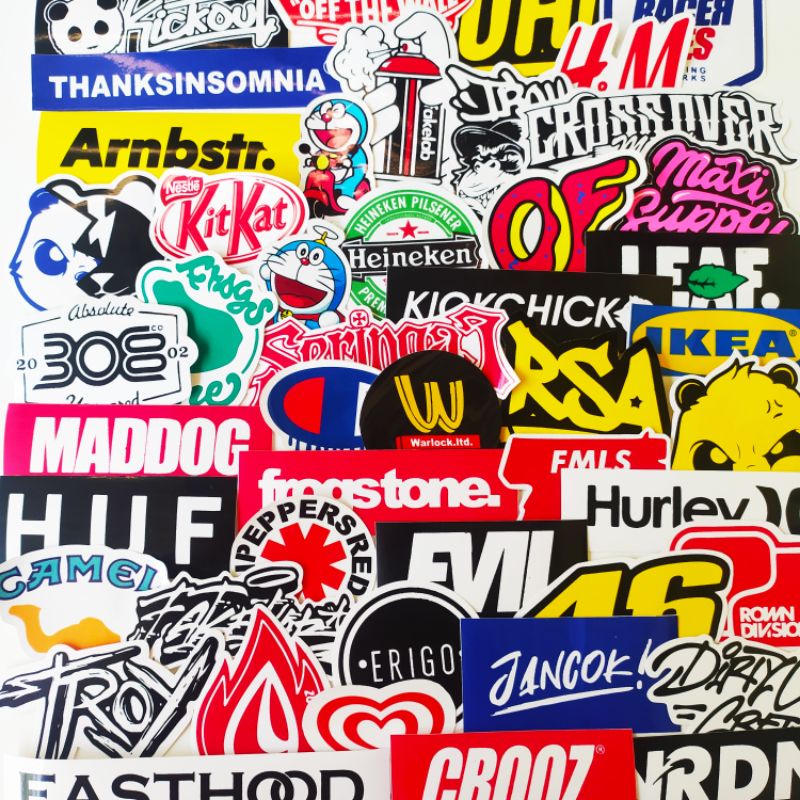 

Paket stiker brand random isi 250 picis