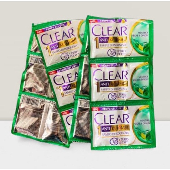 shampoo clear menthol [ 1 renceng/12 pasang sachet]