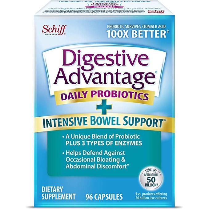 Schiff Digestive Advantage Daily Probiotics Intensive Bowel Support | Strip