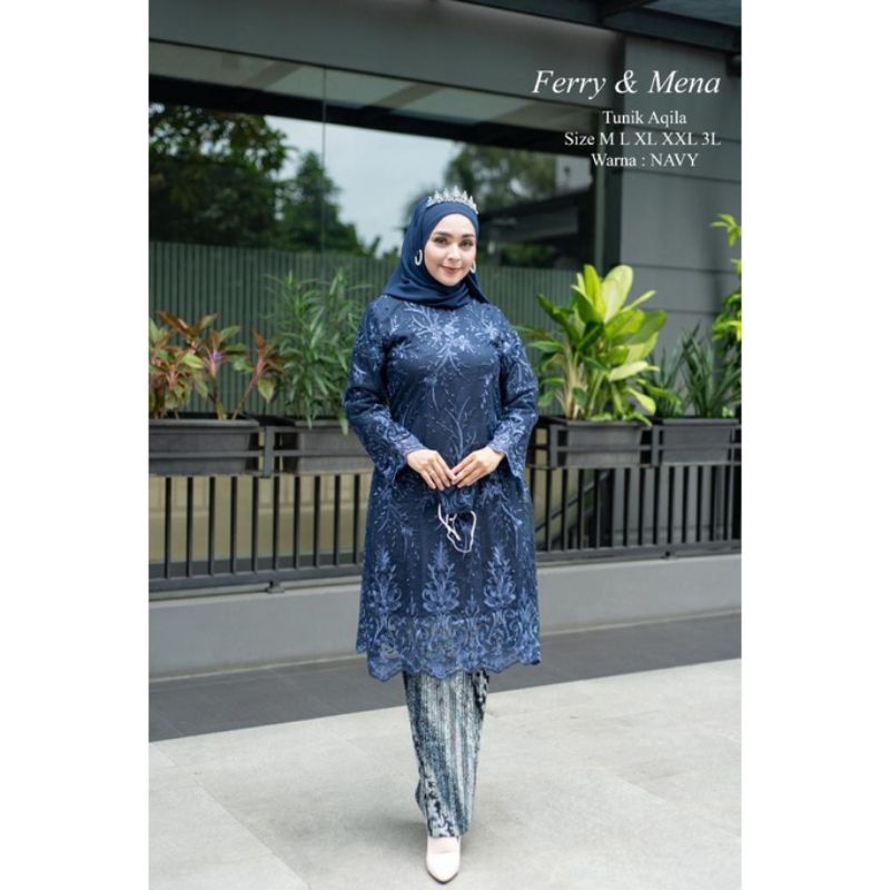 KEBAYA TUNIK AQILA JUMBO TILLE PREMIUM MUTIARA MODERN KEBAYA PESTA KEBAYA KONDANGAN KEBAYA WISUDA KEBAYA TUNIK BRUKAT