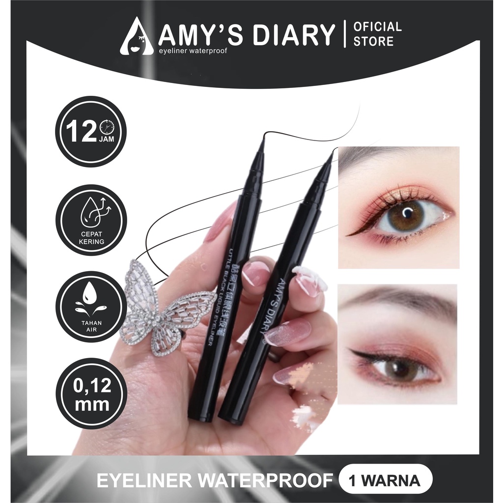 [PAKET HEMAT] Amy's Diary Eye Set Makeup 3 in 1 Maskara Eyeliner Eyeshadow 4 Warna L