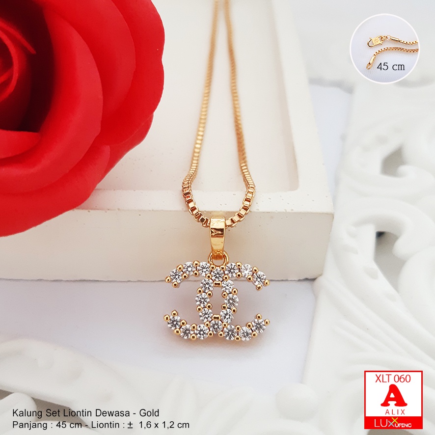 XLT 060 Kalung  Xuping Set Liontin Cenel Perhiasan Silver Gold 18K  Yaxiya Luxx Xuping