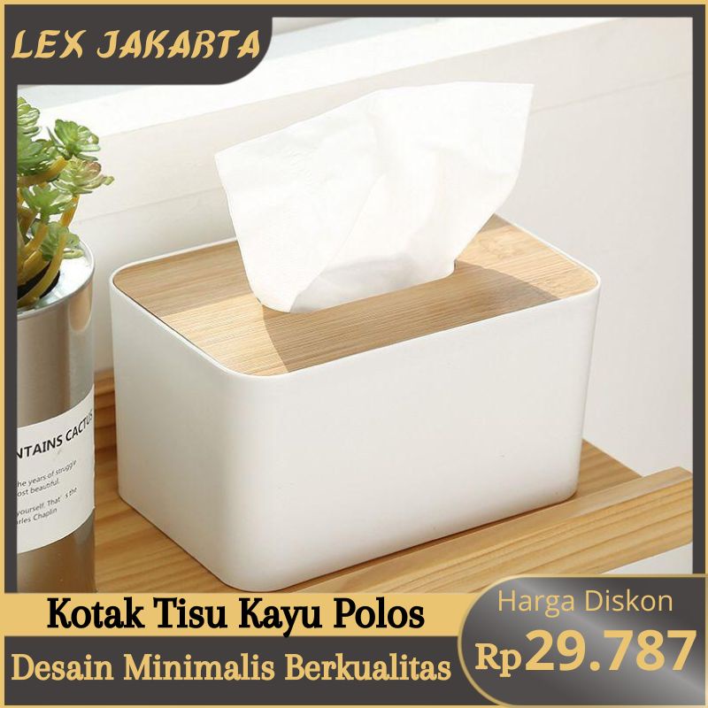 LEXJAKARTA  Kotak Tempat Tisu Tutup Kayu Desain Minimalis Berkualitas Murah Kotak Tisu Kayu Tempat Tissue Polos Persegi Estetik Tissue Box Aesthetic