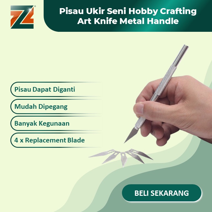 

Pisau Ukir Seni Hobby Crafting Art Knife Metal Handle 4 Blade