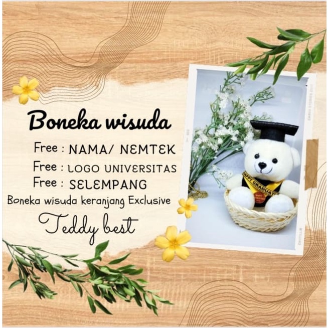 	 BONEKA Wisuda Keranjang ,boneka wisuda murah/ wisuda / boneka wisuda teddy baer	