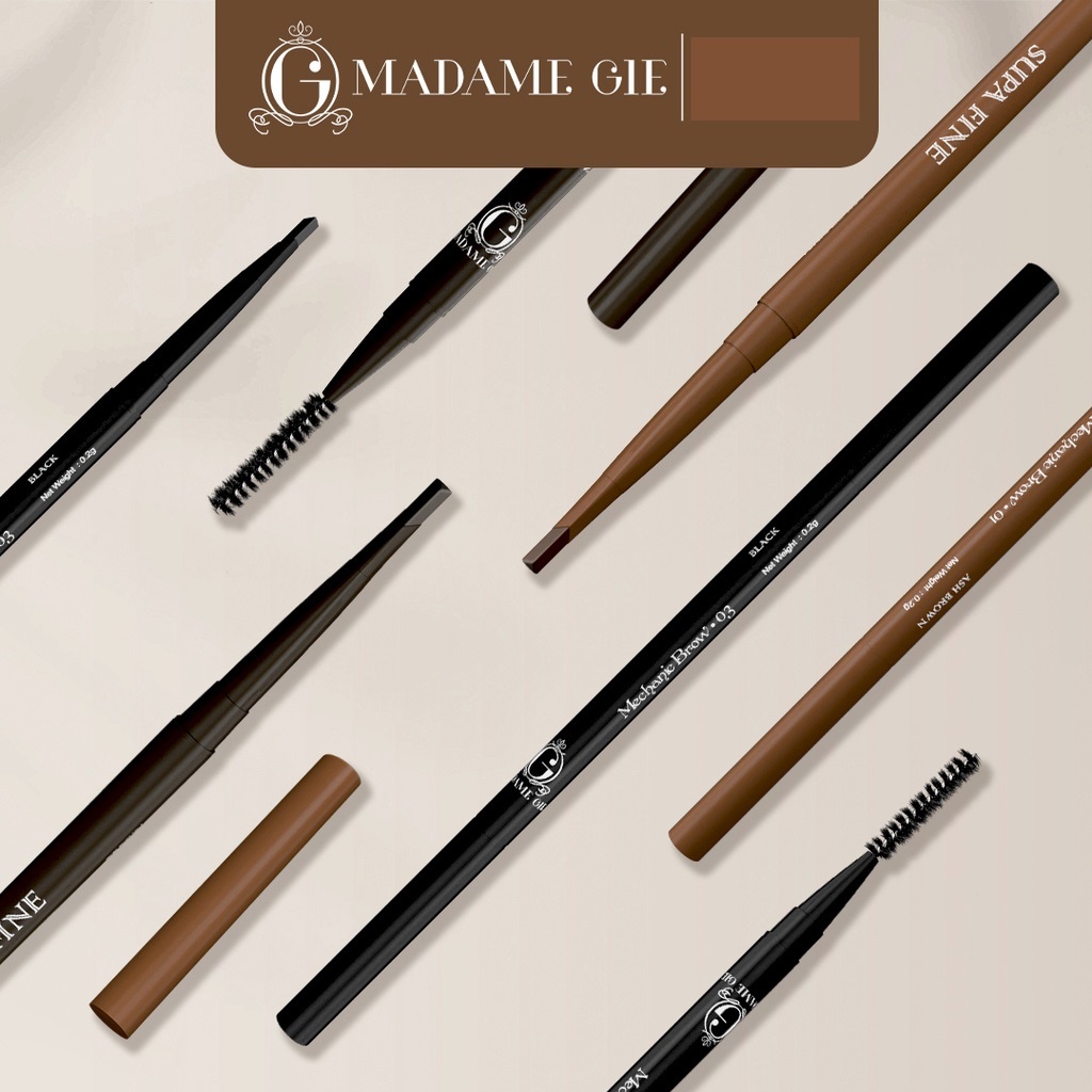 MADAME GIE Supa Fine Mechanic Brow | Pensil Alis Matic | Matic Eyebrow | BPOM