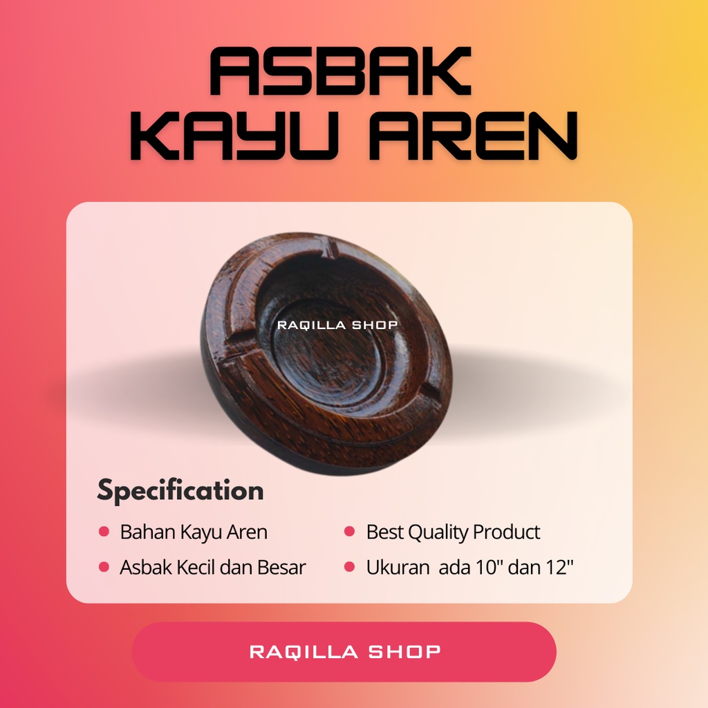 Asbak kayu aren serat alami