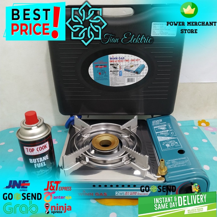 Winn Gas W-2Ws Kompor Gas Portable 2In1 Double Safety + 1 Gas Buttane