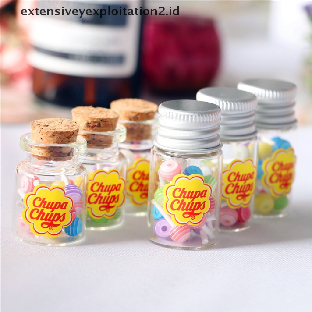 Mainan Miniatur Permen Lolipop Gula Makanan Penutup Dengan Case Holder Untuk Rumah Boneka 1 / 12