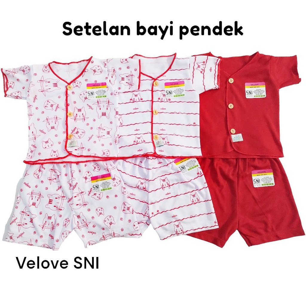 paket SETELAN bayi baru lahir VELOVE isi 6 pcs