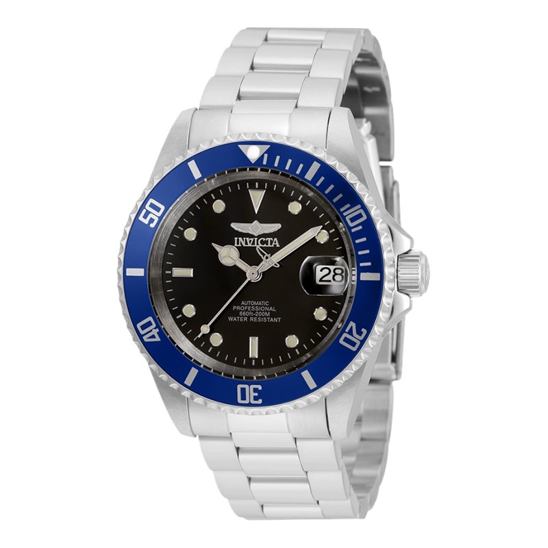 Jam Tangan Pria INVICTA Pro Diver 35694 Men Automatic Black Dial Stainless Steel Strap