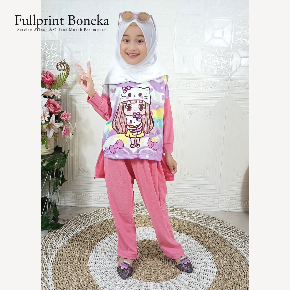 Setelan Anak Perempuan FullPrint Boneka CKids