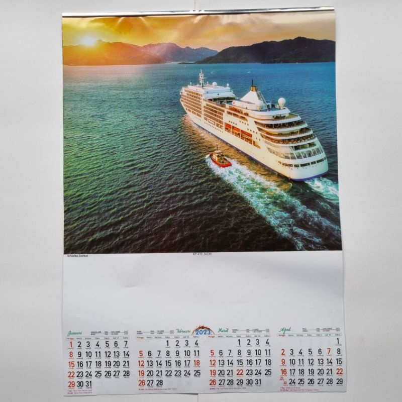 kalender dinding 2023 caturwulan 3 lembar pemandangan luar negri