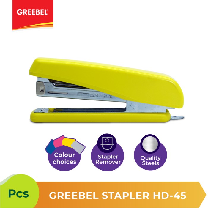 Jepretan Kertas Steples Stepler Stapler Greebel HD-45 isi 24/6-26/6