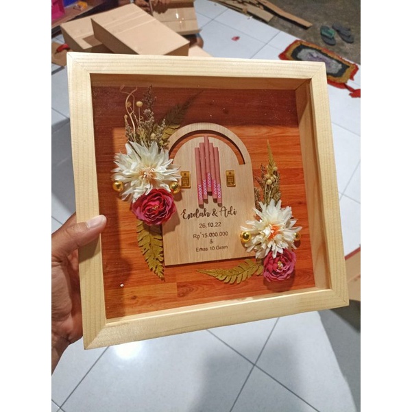 Mahar Akrilik Pernikahan, Bingkai Mahar Pernikahan uk 25x25