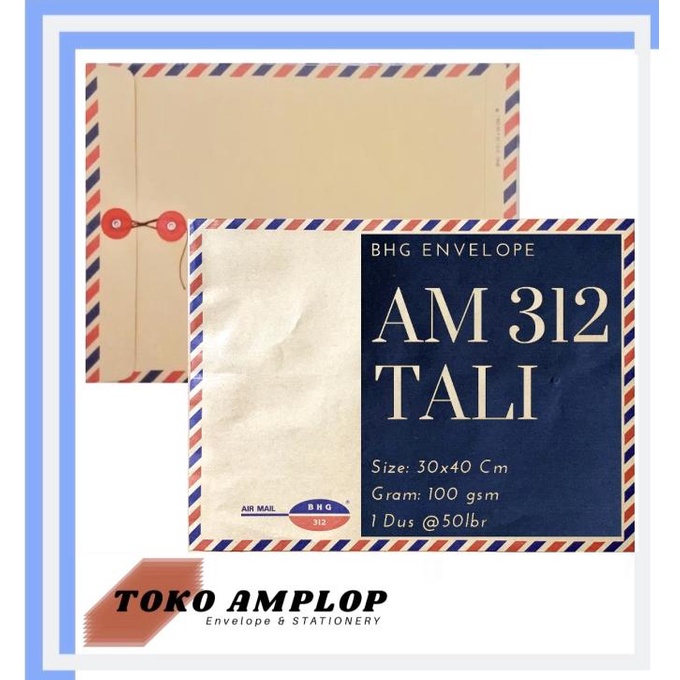 

Amplop Coklat AIRMAIL KANCING TALI 312 BHG