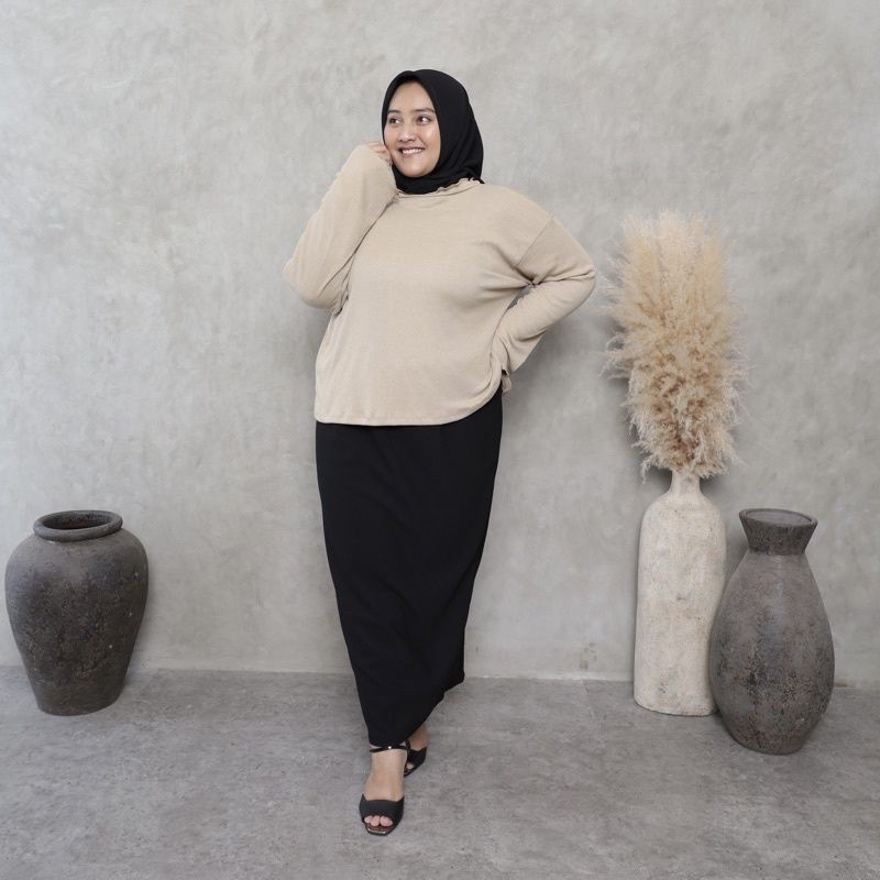 ROK SPAN TANPA BELAH SIZE JUMBO XXL / ROK SPAN JUMBO WANITA TANPA BELAH