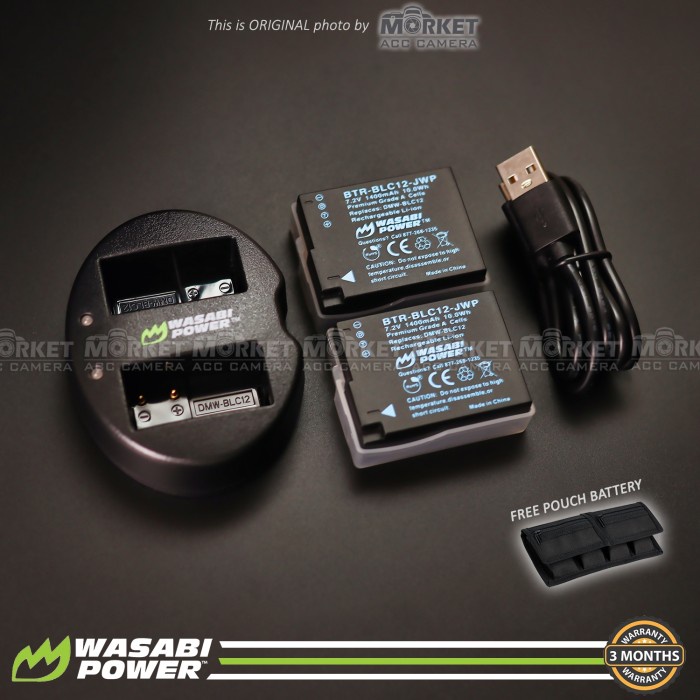 WASABI POWER Battery 2x + Charger for Lumix DMW-BLC12 (G80 G85 GX8 G7)