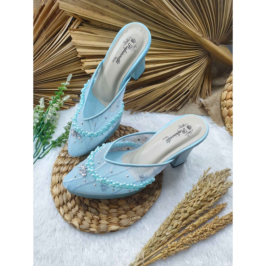 sepatu v  mozza babyblue tinggi 9cm tahu