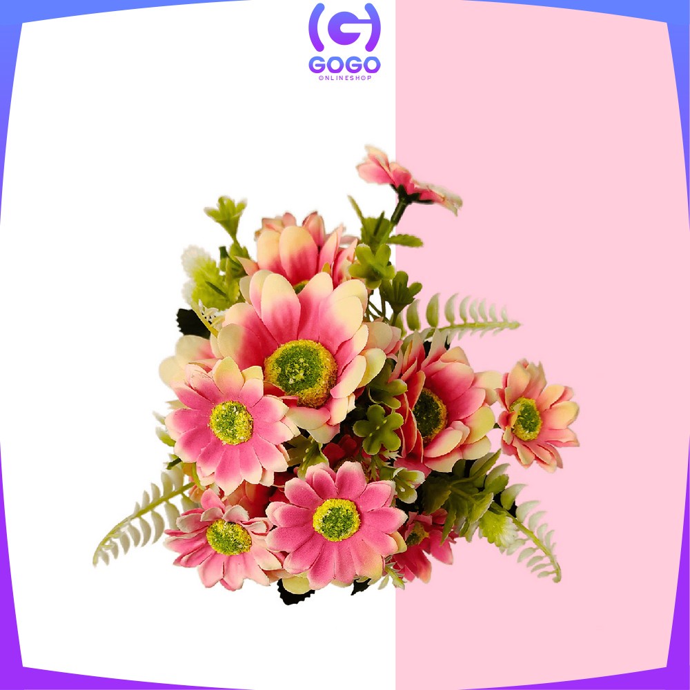 GOGO-C677 C681 Bunga Plastik Dekorasi Rumah Ornamen Bunga Peony Dekorasi Tanaman Hias / Tanaman Plastik Pot Bunga Hias