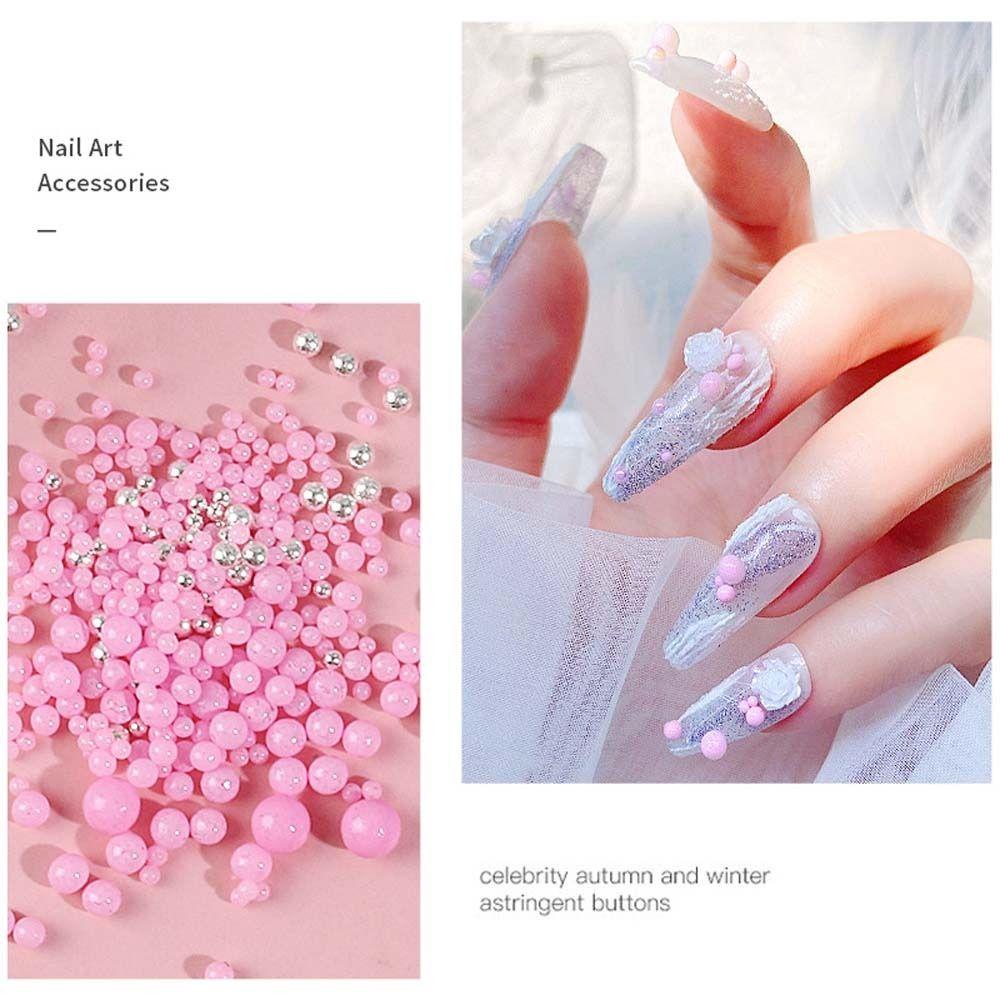 Mxbeauty Nail Art Beads Bola Gelembung Bulat Warna-Warni|Hiasan Kuku Aksesoris Manikur Warna