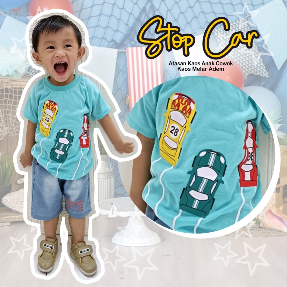 Atasan Kaos Anak Laki-Laki Three Cars CKids