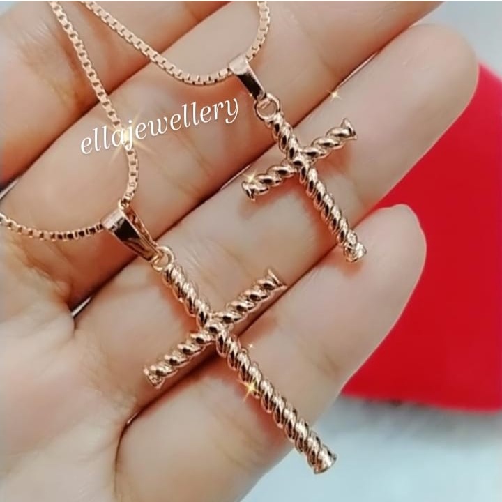 Kalung Liontin Salib Lilit Xuping