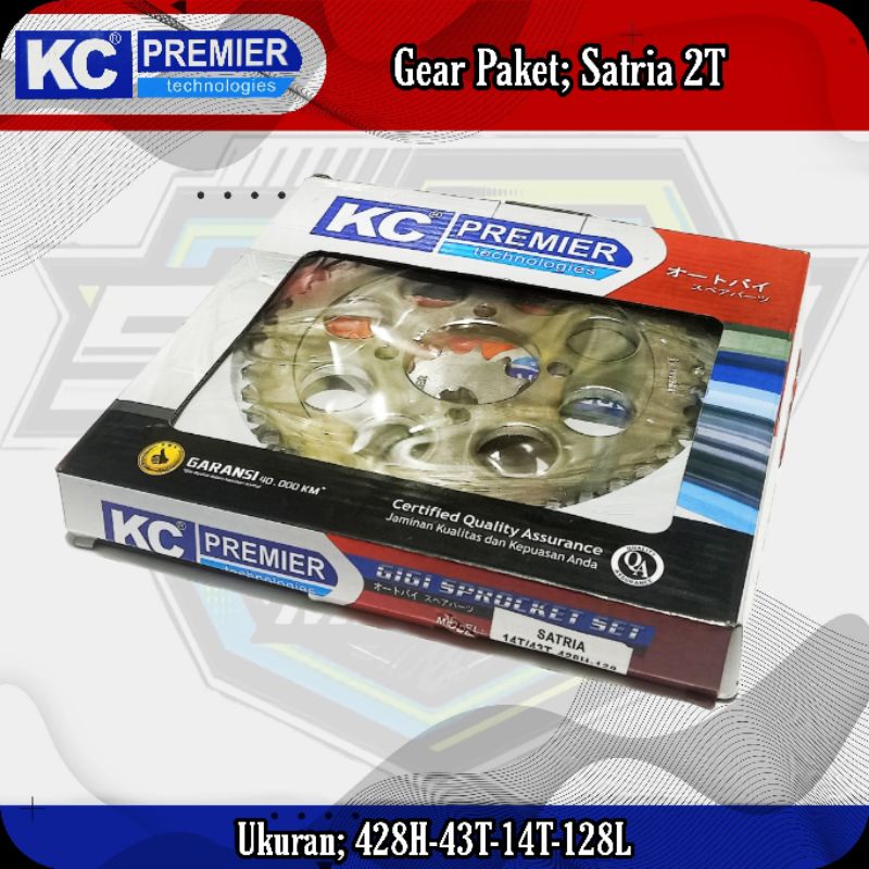 KCP GEAR PAKET SATRIA (428H-43T-14T-128L) / KC PREMIER GIR SET SATRIA 2T (428H-43T-14T-128L)