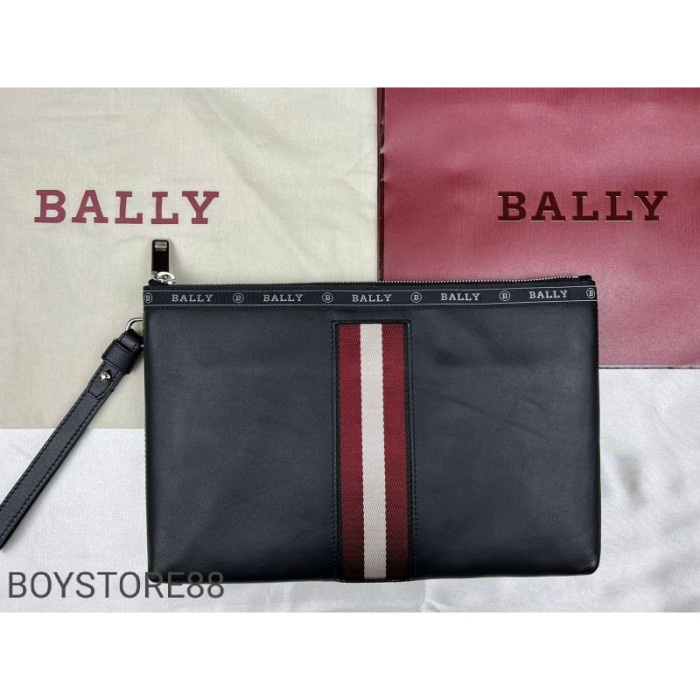 Clutch Pria Clutch Bally Hartland Leather Bag In Black Original