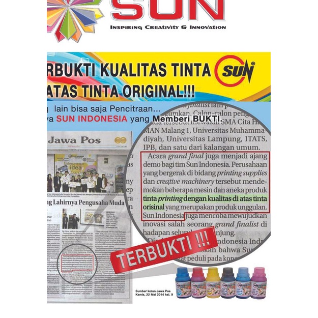 SUN ART PAPER INK 100 ml - Tinta DURA ULTRA BLACK