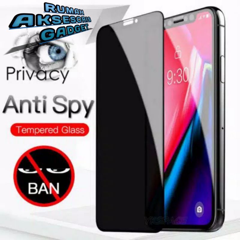 Tempered glass Full Anti spy privacy asli kaca IP iPhone XR 11 pro max 12 13 14 X XS 6 7 8 7+ 8+