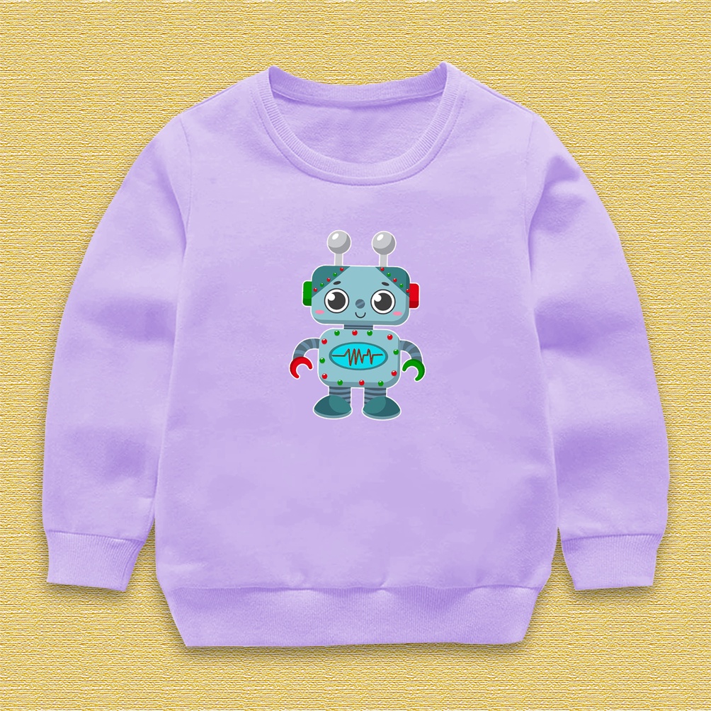 Sweater crewneck anak MACHINE CUTE ROBOT baju anak perempuan laki laki lucu