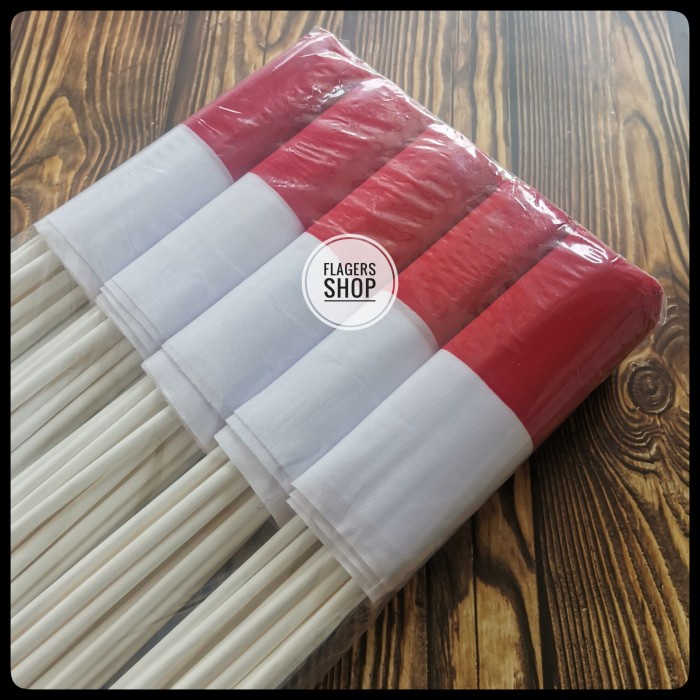 [100 Pcs] Bendera Pawai Kecil / Bendera Stik Merah Putih