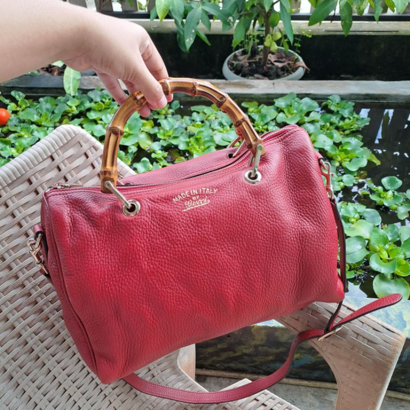 preloved gucci bamboo boston