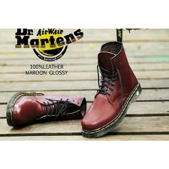 Sepatu Boots Pria Dr.Martin Boots Docmart 8 Hole Original Handmade - Hitam, 38