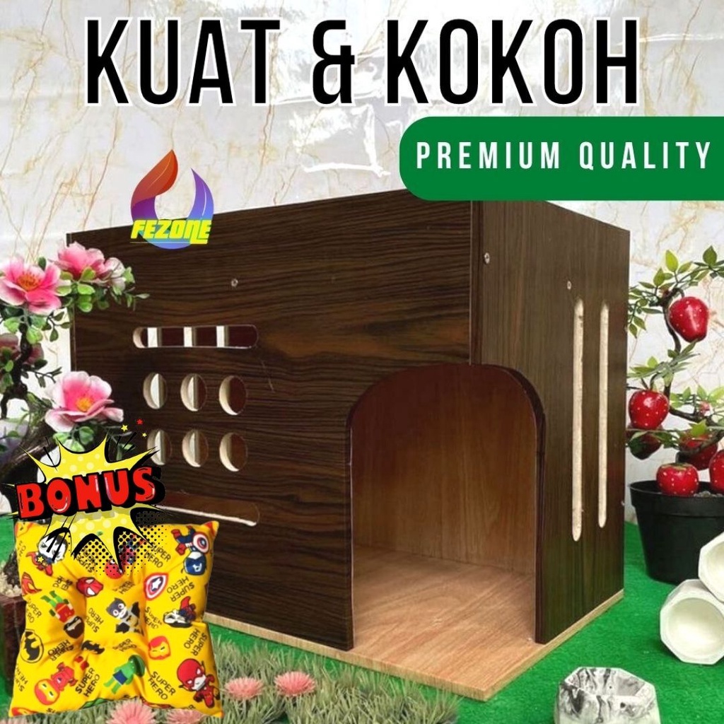 Kandang Rumah Kucing Kayu Unik Portable FEZONE