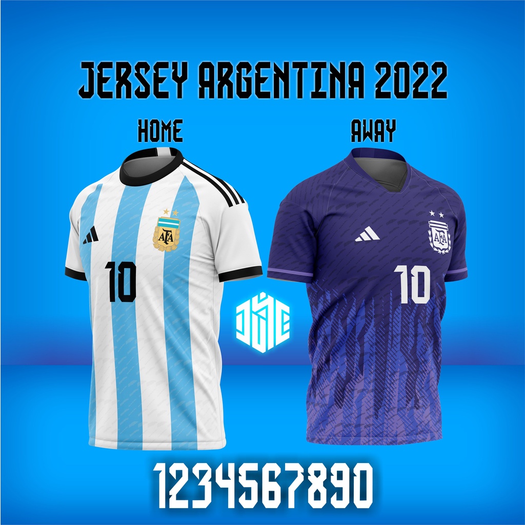 JERSEY SEPAK BOLA ARGENTINA HOME AWAY 2022/2023 Bahan Premium (Reflika) Hanya Atasan