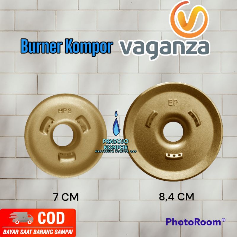 Burner Kuningan Kompor Gas, Kompatibel untuk Kompor Vaganza, Tersedia Dua Ukuran