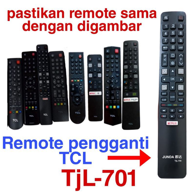 Remot Universal Junda 701/702 Untuk TV LED TCL Smart TV Android Serbaguna bisa ini