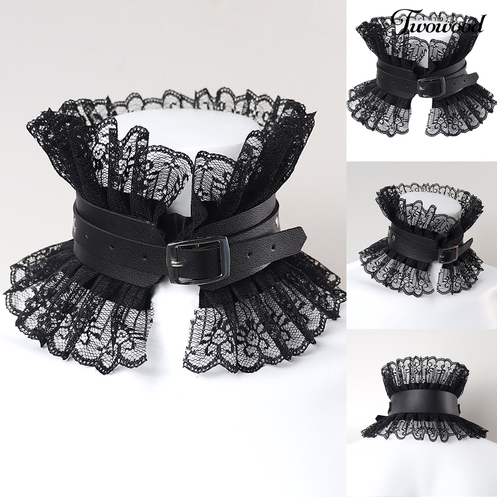 Kalung Choker Bahan Lace Gaya Gothic Untuk Kostum Cosplay