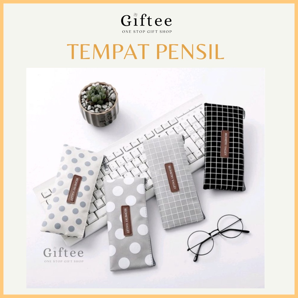 

TEMPAT PENSIL PENCIL CASE TEMPAT ALAT TULIS MOTIF GARIS POLKADOT POUCH LUCU CUTE PULPEN PEN SEKOLAH GEOMETRY VALLEY MURAH SOUVENIR BY GIFTEE ID