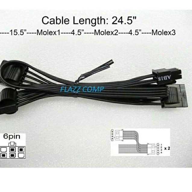 Kabel Modular Molex Seasonic original to psu 6pin