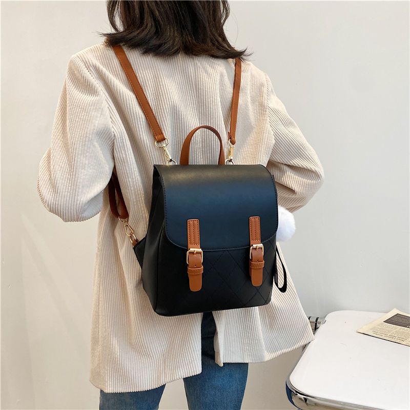 ♝Seraser Gaya Inggris Ransel Tren Fashion Tas Wanita Klasik Tas Ransel Serbaguna Warna Polos Sederhana Tas Edisi Premium Wanita