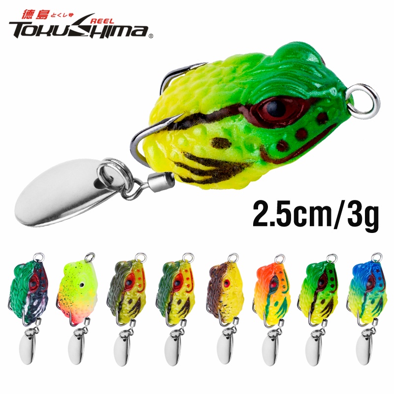 1 Pc Umpan Pancing Soft Bait Bentuk Katak Mini 8 Warna Ukuran 2.5cm / 3g