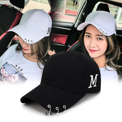 Topi baseball Motif Bordir Huruf M Bahan Katun Gaya Korea Untuk Pria Dan Wanita