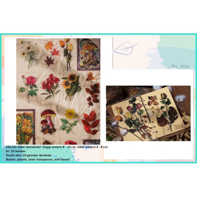 

10 Pcs Stiker Aesthetic Sticker Aesthetic Scrapbook DIY Buku Diary Afternoon Forest Vintage Style Flake Stickers Set Stiker Jurnal