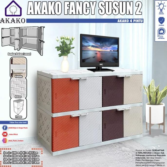 

Lemari Plastik Susun 2 ( 4 Pintu ) stock ready
